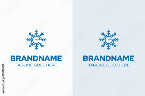 Letter E G Snowflake Logo, symbolizing purity, uniqueness, and cool precision