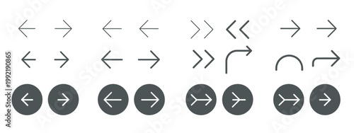 Collection of diverse arrow icons and symbols in various styles and directions.