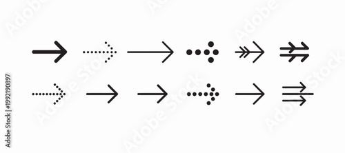 Collection of various arrow icons including dotted, solid, and double-headed designs.