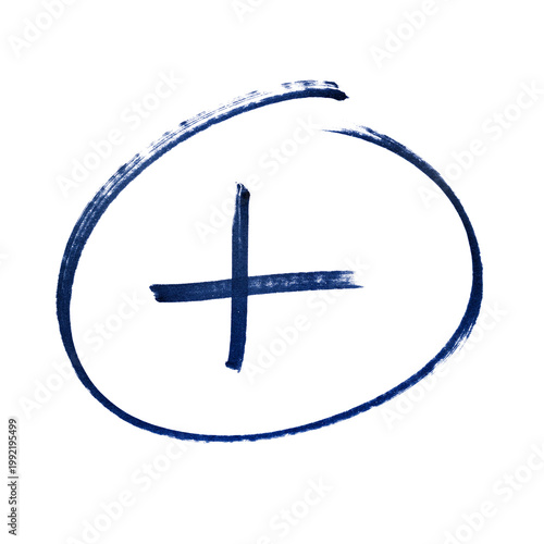 the circled + sign drawn with a black marker