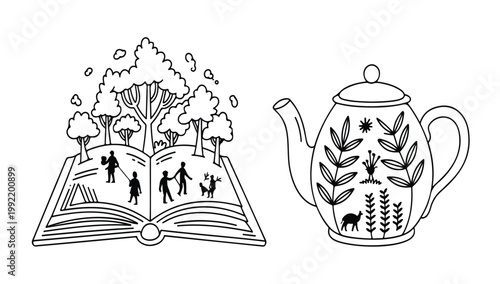 teapot and cup of tea