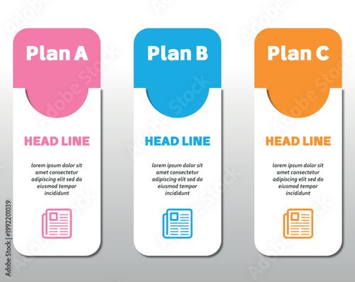 Modern 3 Steps Infographic Design for Plan Comparison and Options