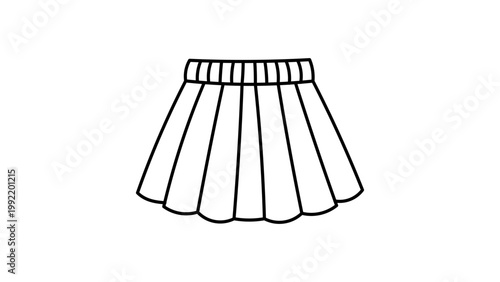 Foto Minimalist Pleated Skirt Vector Icon with Editable Stroke