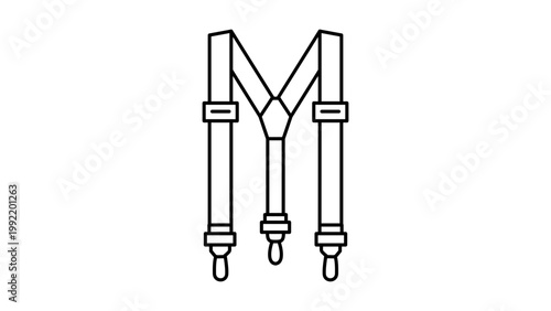 Fotografi Minimalist Y-Shaped Suspenders Editable Stroke Vector Icon