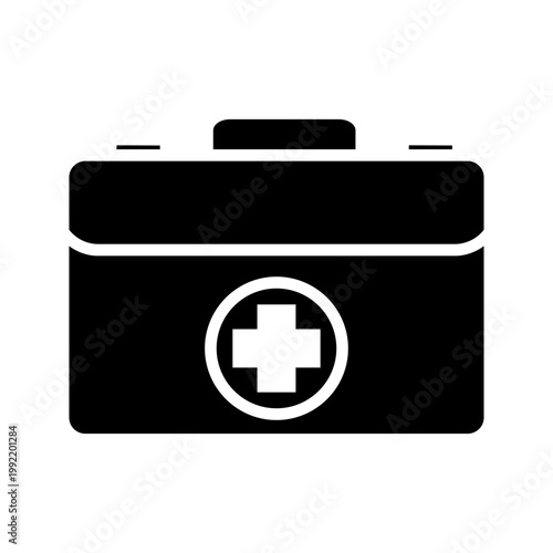 Medical box icon logo design. Medical suitcase sign and symbol. First aid icon