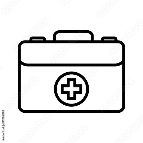 Medical box icon logo design. Medical suitcase sign and symbol. First aid icon