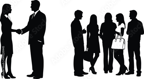 silhouettes of business people