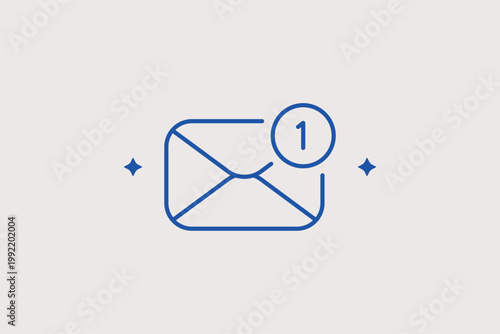 Sealed envelope with a notification circle for incoming mail or messages. Communicative Vector Illustration for email inbox notifications and digital newsletters.