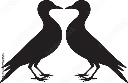 Parrot Silhouette Perched on Branch