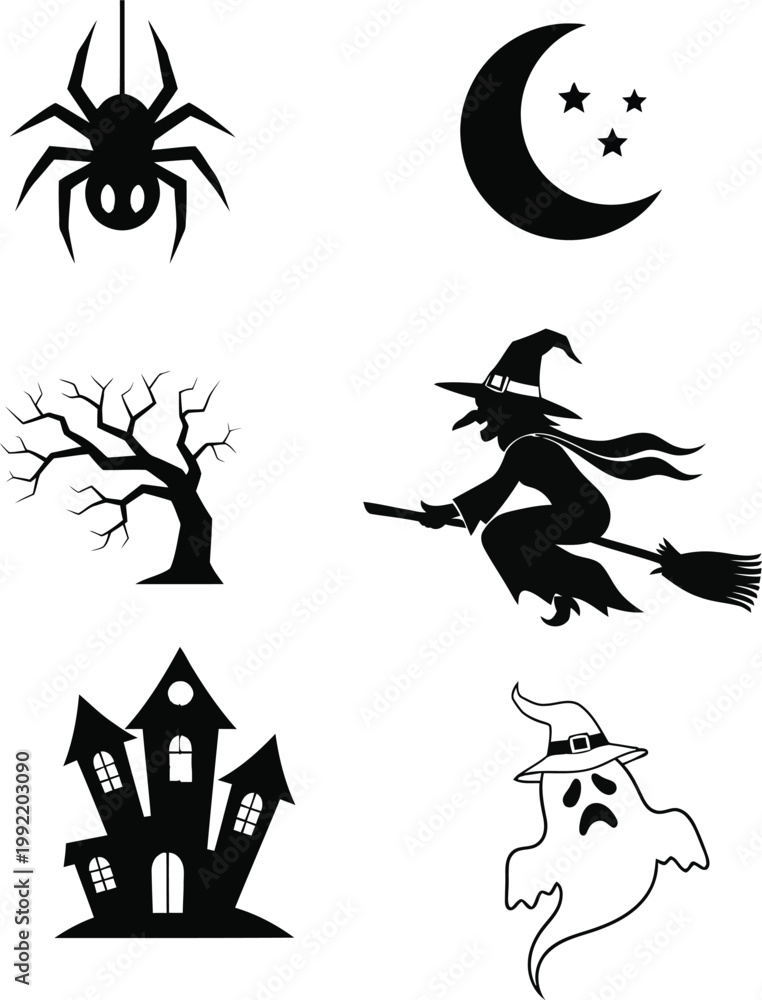 Fototapeta premium halloween vector set icons
