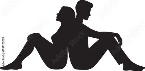 Romantic Couple Silhouette Hugging