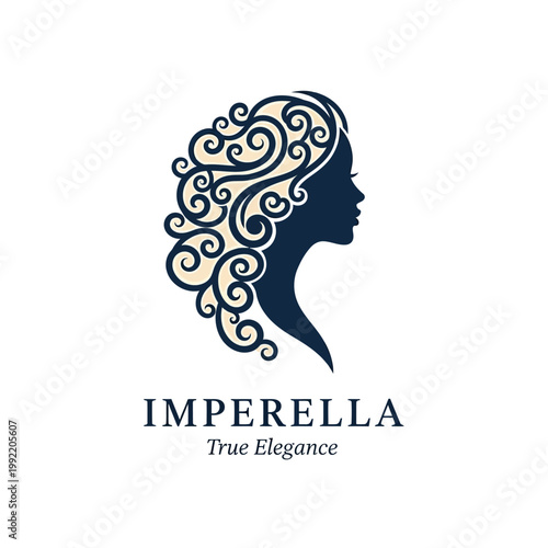 Elegant Woman Silhouette with Floral Hair.