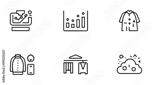 Laundry Symbols and Diagrams: A collection of simple laundry symbols and diagrams, ideal for illustrating the proper care and maintenance of clothing.