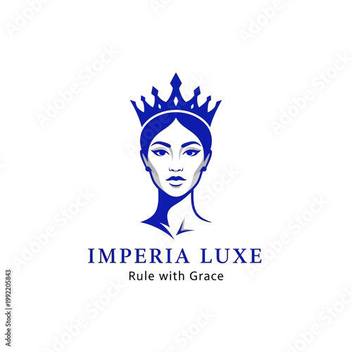 Woman Wearing Blue Crown Logo.