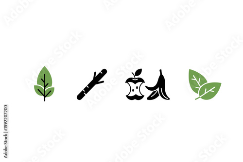 Compostable Organic Waste Icons