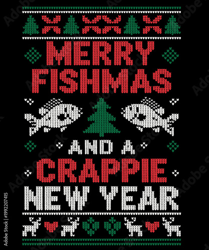 Merry Fishmas Fish Fishing Fisherman Ugly Christmas Sweater