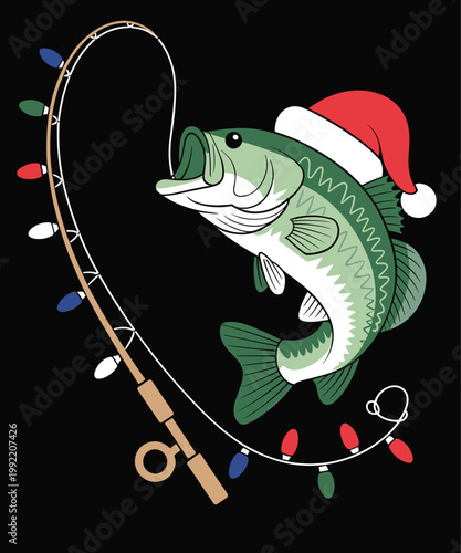 Christmas Shirt Men Dad Bass Fish Funny Fishing
