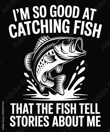 Bass Fishing Angler Funny Fisherman Catching Fish Lover