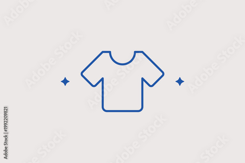 Short-sleeved t-shirt representing clothing retail and apparel design. Trendy Vector Illustration for fashion store categories and custom merchandise printing sites.