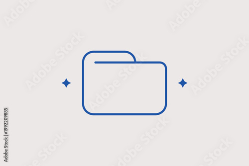 Closed folder outline for organizing private documents and secure records. Professional Vector Illustration for computer file managers and administrative filing solutions.
