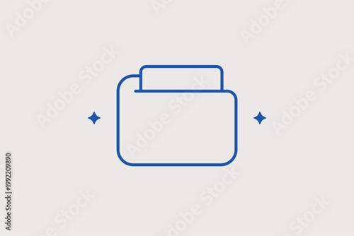 Tabbed office folder for digital file storage and systematic archiving. Systematic Vector Illustration for cloud storage applications and corporate document directories.