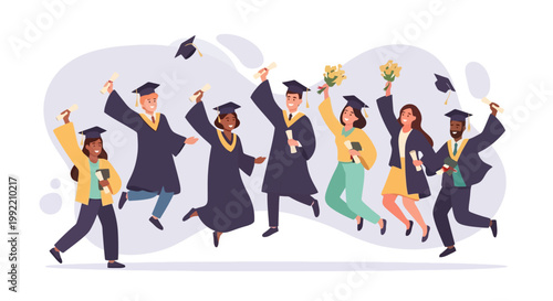 Diverse Group of Graduates Celebrating Academic Achievement and Future Success.