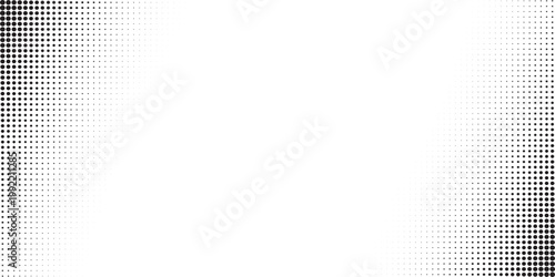 Grunge halftone gradient background. Faded grit noise texture. White and black sand wallpaper. Retro pixelated backdrop. Anime or manga style comic overlay. Vector graphic design textured template