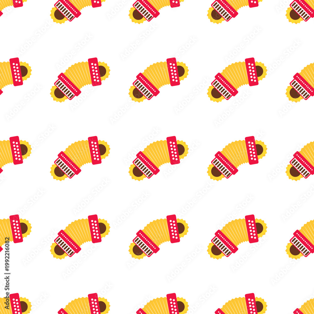 Fototapeta premium Festive sao joao decorations featuring a seamless pattern isolated on transparent background