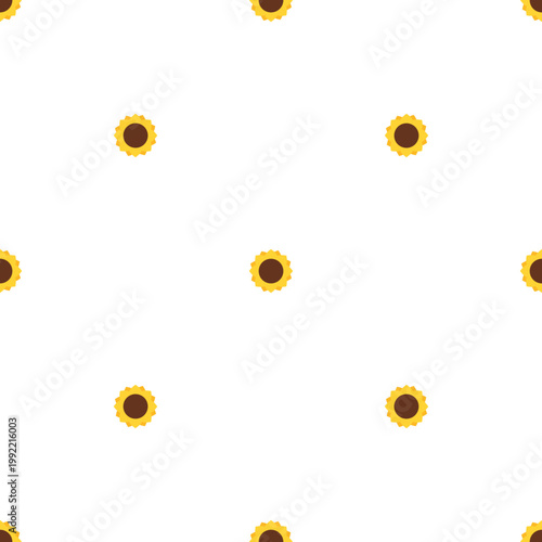Seamless pattern of sunflower icons isolated on a transparent background for Sao Joao celebration