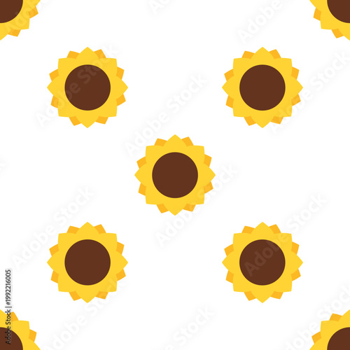 Sunflowers pattern isolated on transparent background representing sao joao festival elements