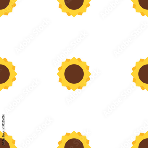 Seamless pattern of stylized sunflowers for Sao Joao celebrations isolated on transparent background