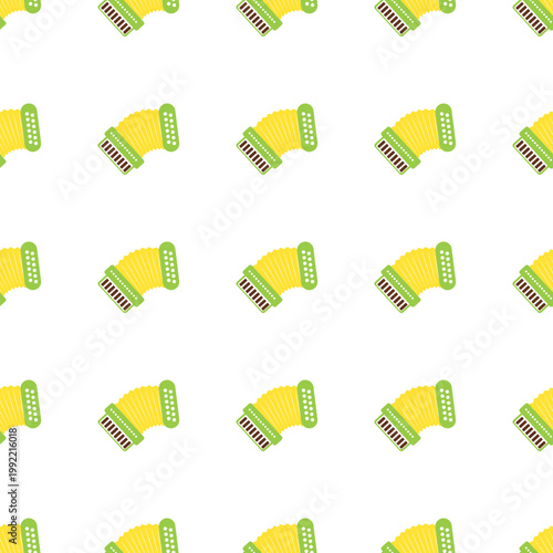 Traditional accordions pattern for Sao Joao festival celebrations on transparent background