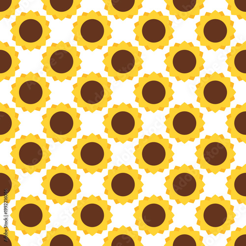 Seamless pattern of sunflowers on a transparent background for Sao Joao celebrations