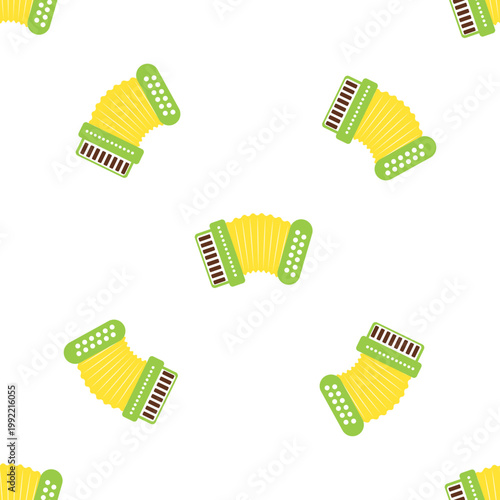 Colorful accordions for Sao Joao celebration isolated on transparent background