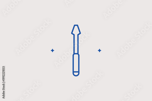 Slotted screwdriver tool for mechanical assembly and electronics repair. Manual Vector Illustration for product assembly instructions and computer repair services.
