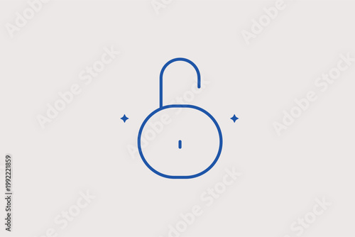 Open padlock symbol representing unlocked access or public settings. Accessible Vector Illustration for login screen status and shared file permissions.