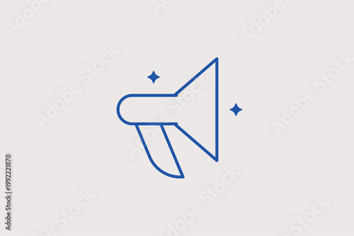 Megaphone or bullhorn symbol for announcements, marketing, and broadcasting. Loud Vector Illustration for sales promotion banners and public speaking event flyers.