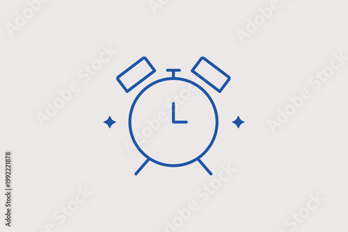 Traditional alarm clock with bells representing scheduled wake-up times. Timely Vector Illustration for morning routine planners and deadline reminder settings.