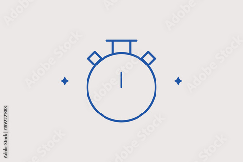 Mechanical stopwatch for timing sports events or measuring duration. Precise Vector Illustration for fitness training apps and productivity countdown timers.