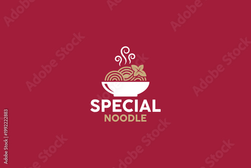 Special Noodle Bowl Logo with Steam