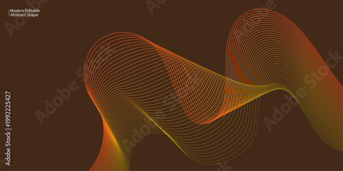 Abstract 3d render of the letter 'm' in warm tones