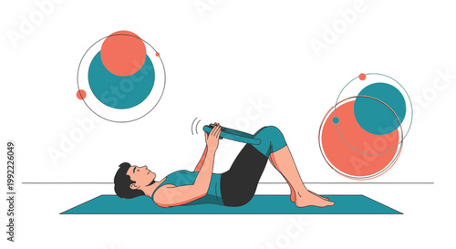 Woman exercising with Pilates ring on floor, strengthening inner thighs and core muscles.