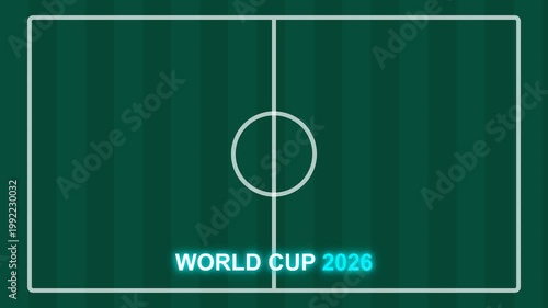 Soccer Field 2026 World Cup Animation Green Background