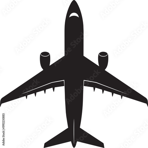 Airplane icon Silhouette Black Vector