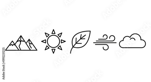 Tableau sur toile Weather icons for forecast display.