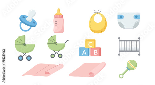 Baby items for newborn care.