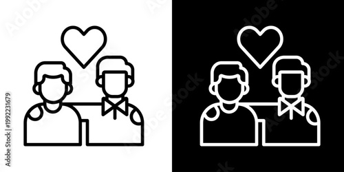 Support Group Icon Of Line Black And White Style Vector Illustrationn