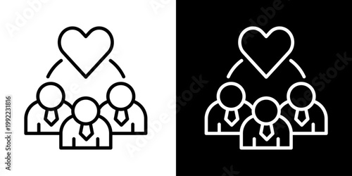 Workplace Harmony Icon Of Line Black And White Style Vector Illustrationn