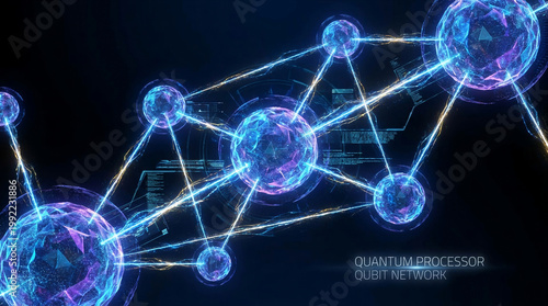 Quantum Computing Futuristic Digital Network Concept
