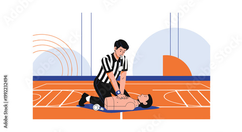 Referee Performs CPR on Basketball Player on Court